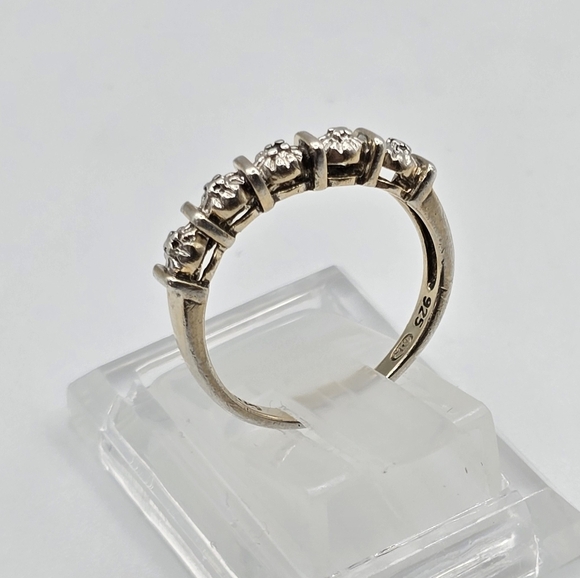 JTV Jewelry - Gold Plate Designer 925 Natural DIAMOND wedding band Ring size 6.25